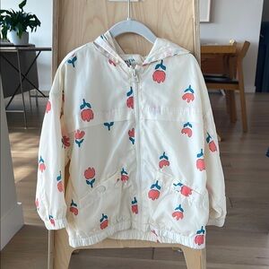 Zara kids light weight floral hooded rain jacket